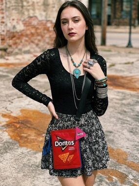 NWT Blue & Red Dual Doritos Cool Ranch & Nacho Cheese Crossbody Purse